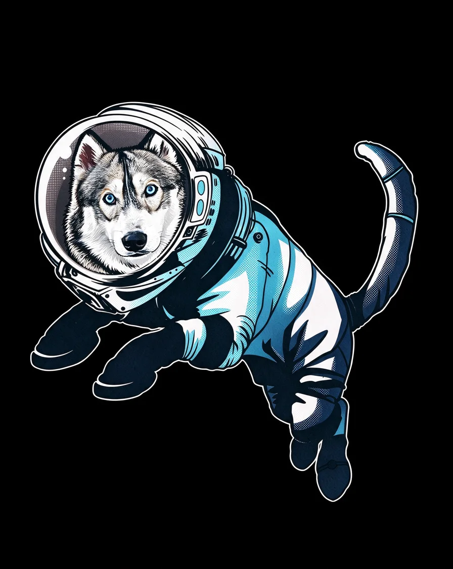 Custom Space Pet bootleg tee featuring a dog named Ghost