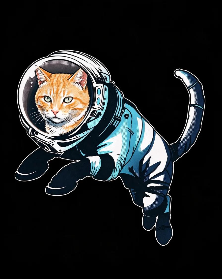 Custom Space Pet bootleg tee featuring a cat named Nacho