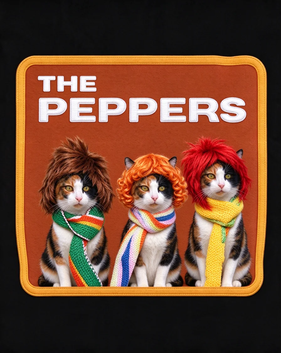 Custom The Band bootleg tee featuring a cat named Pepper