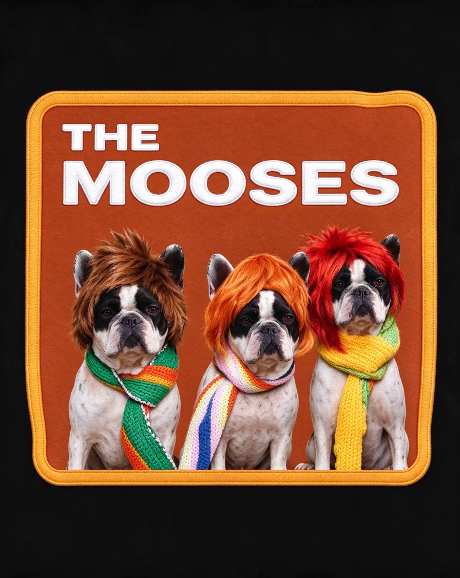 Bootleg tee example featuring a dog named Moose