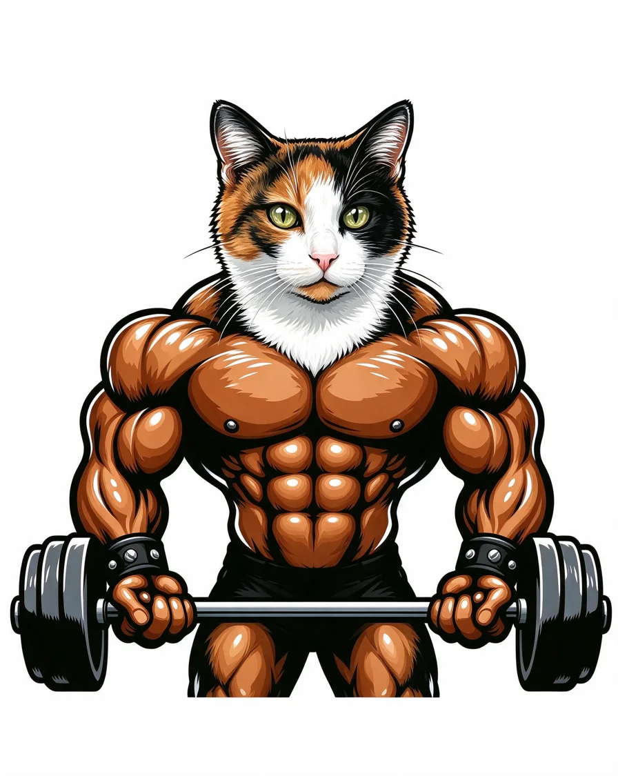 Custom Gym Rat bootleg tee featuring a cat named Pepper