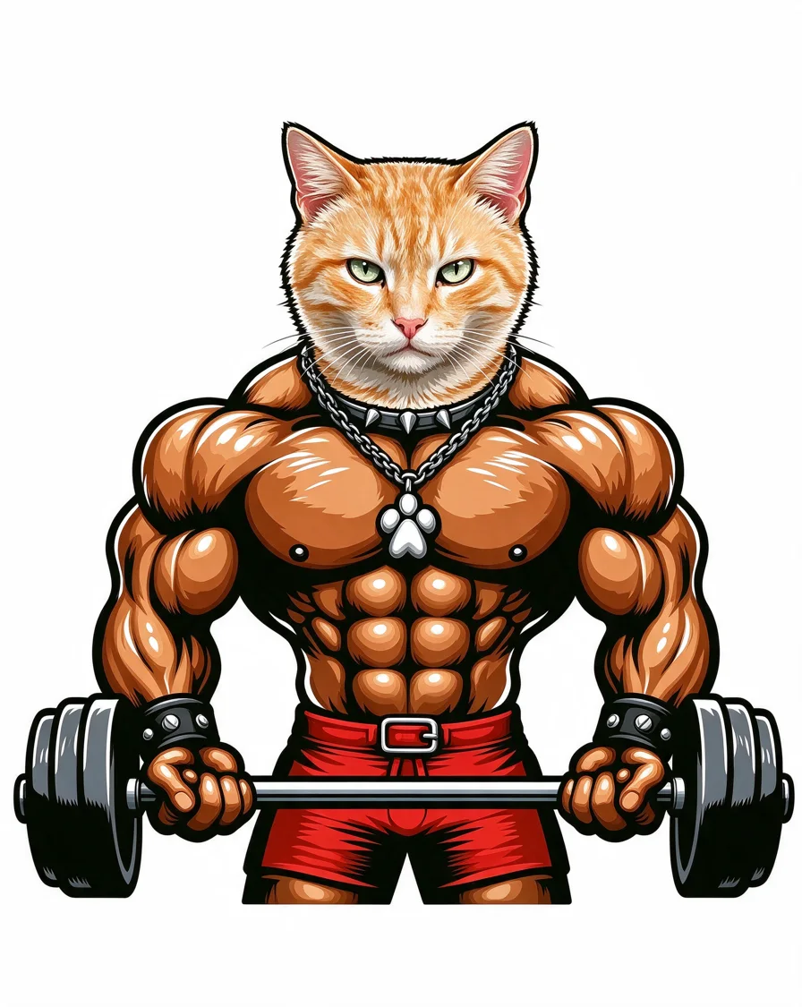 Custom Gym Rat bootleg tee featuring a cat named Nacho