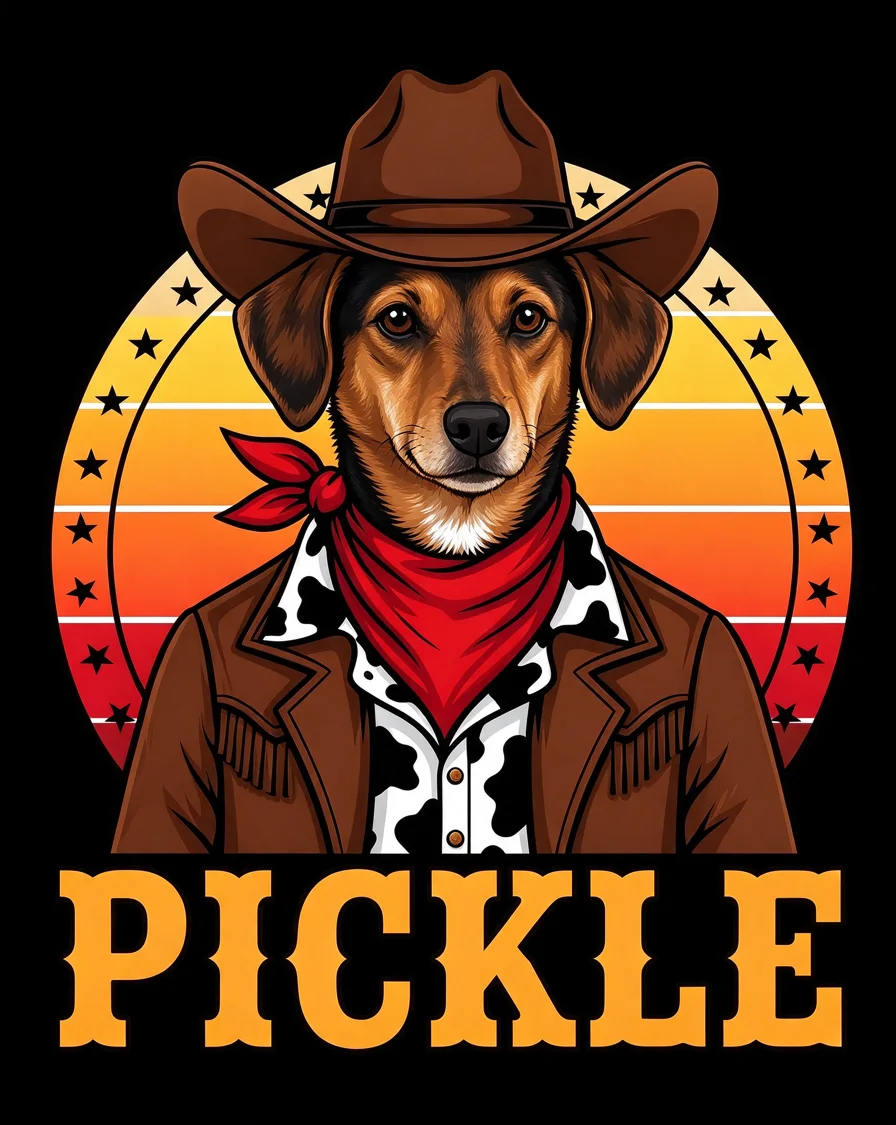 Custom Sheriff bootleg tee featuring a dog named Pickle