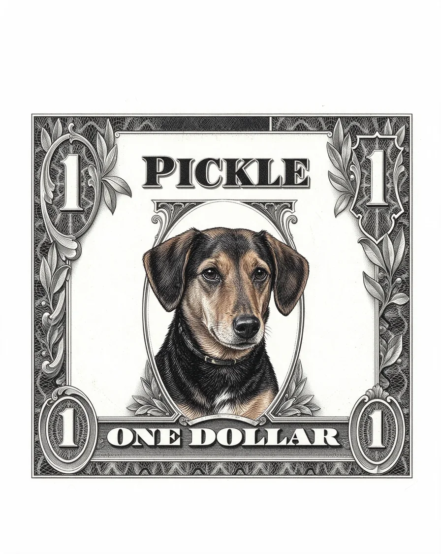 Custom Top Dollar bootleg tee featuring a dog named Pickle