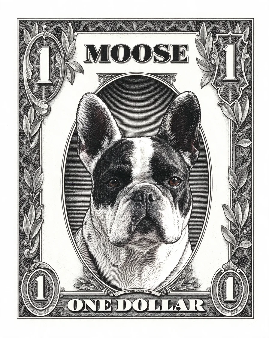 Bootleg tee example featuring a dog named Moose
