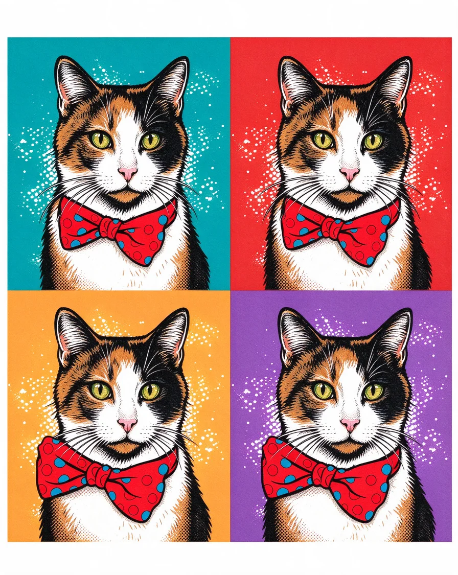 Custom Pop Quad bootleg tee featuring a cat named Pepper