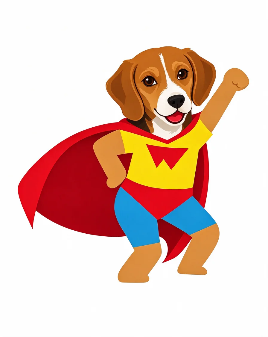 Custom Super Pet bootleg tee featuring a dog named Waffles — an example concept built on MRCH