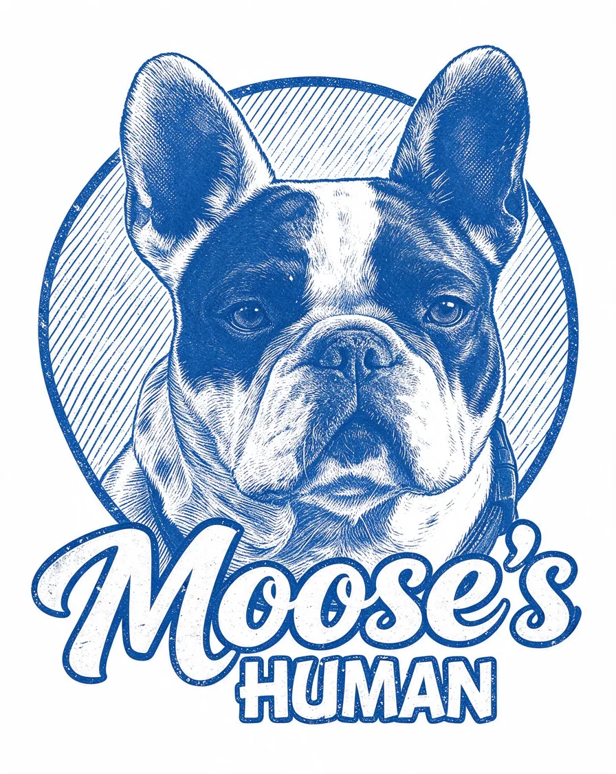 Custom Their Human bootleg tee featuring a dog named Moose