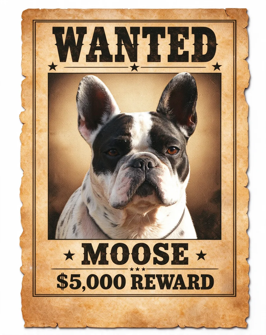 Bootleg tee example featuring a dog named Moose
