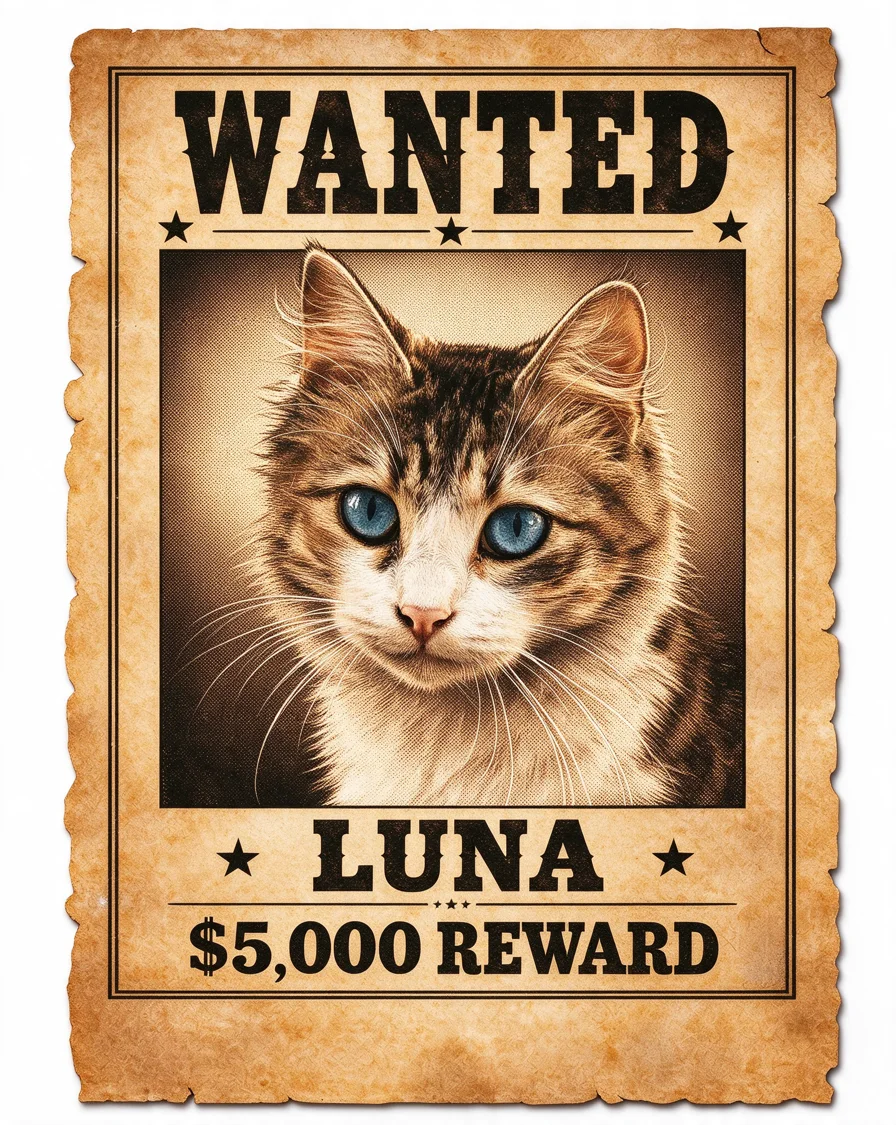 Bootleg tee example featuring a cat named Luna